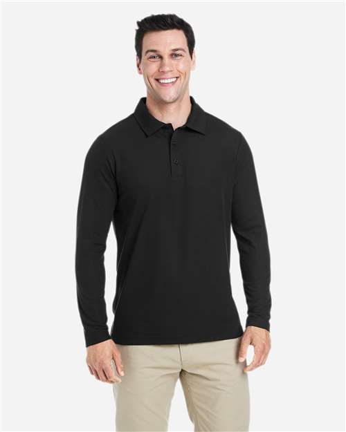 CORE365 Men's Fusion ChromaSoft™ Long Sleeve Pique Polo - Model Front
