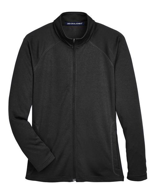 Devon & Jones Women's Stretch Tech-Shell® Compass Full-Zip Jacket - Black Front