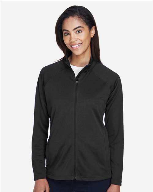 Devon & Jones Women's Stretch Tech-Shell® Compass Full-Zip Jacket - Model Front