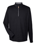 Devon & Jones Men's DRYTEC20™ Performance Quarter-Zip Pullover - Black/ Grey Heather/ Graphite Front