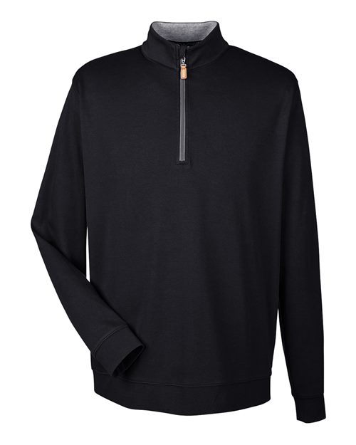 Devon & Jones Men's DRYTEC20™ Performance Quarter-Zip Pullover - Black/ Grey Heather/ Graphite Front