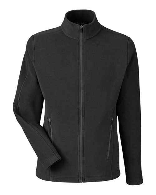 Devon & Jones Men's CrownLux Performance® Fleece Full-Zip Jacket - Black Front
