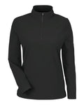 Devon & Jones Women's CrownLux Performance® Windsor Welded Quarter-Zip Pullover - Black Front