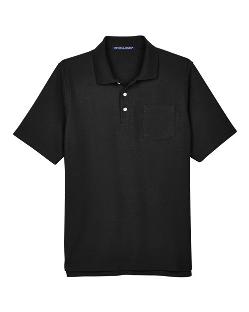 Devon & Jones Men's DRYTEC20™ Performance Pocket Polo - Black Front