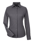 Devon & Jones Women's CrownLux Performance® Tonal Mini Check Woven Dress Shirt - Carbon Front