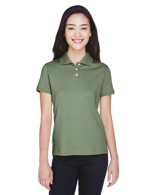 Devon & Jones Women's Perfect Pima Interlock Polo - Model Front