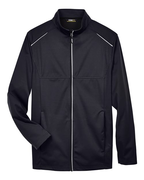 CORE365 Men's Tall Techno Lite Three-Layer Knit Tech-Shell - Black Front