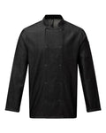 Artisan Collection by Reprime Unisex Denim Chef's Jacket - Black Denim Front