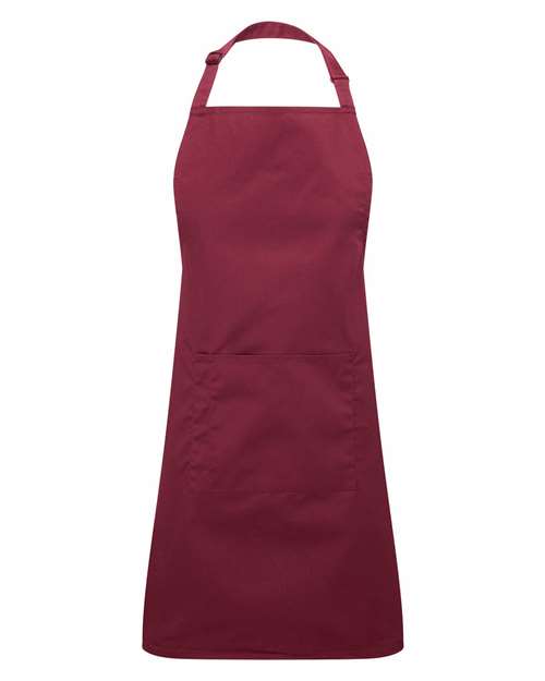 Artisan Collection by Reprime Recycled Pocket Bib Apron - Burgundy Front