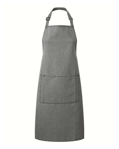 Artisan Collection by Reprime Recycled Pocket Bib Apron - Grey Denim Front
