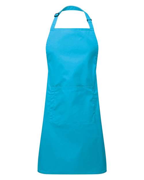 Artisan Collection by Reprime Recycled Pocket Bib Apron - Turquoise Front