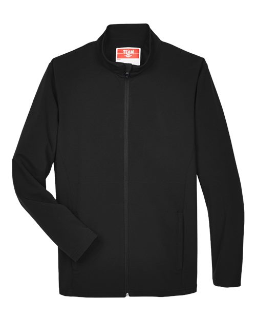 Team 365 Men's Leader Soft Shell Jacket - Black Front