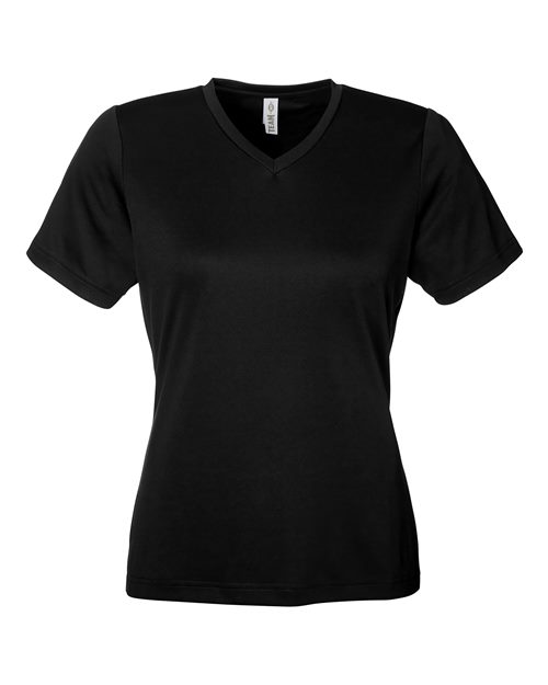 Team 365 Women's Zone Performance Mesh T-Shirt - Black Front