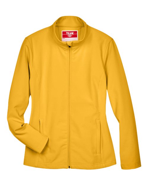 Team 365 Women's Leader Soft Shell Jacket - Sport Athletic Gold Front