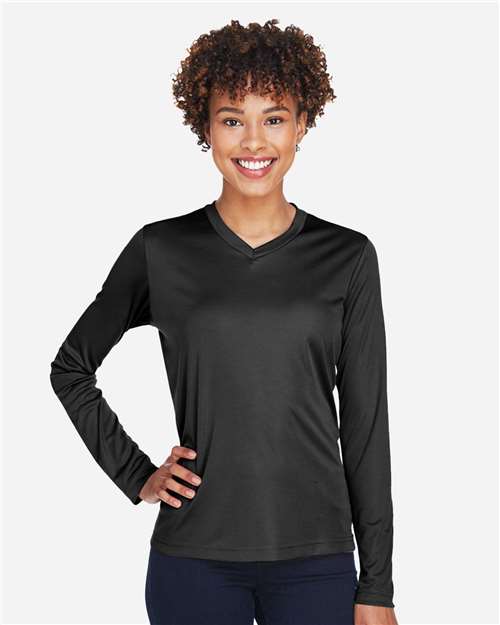 Team 365 Women's Zone Performance Long Sleeve T-Shirt - Model Front