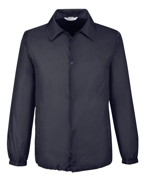 Team 365 Unisex Zone Protect Coaches Jacket - Black Front