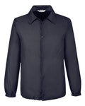 Team 365 Unisex Zone Protect Coaches Jacket - Black Front