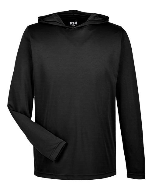 Team 365 Men's Zone Performance Hooded T-Shirt - Black Front