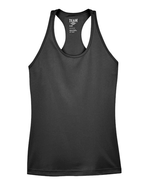 Team 365 Women's Zone Performance Racerback Tank - Black Front