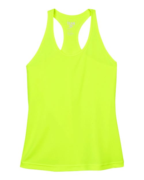 Team 365 Women's Zone Performance Racerback Tank - Safety Yellow Front
