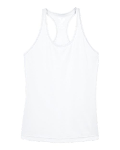 Team 365 Women's Zone Performance Racerback Tank - White Front