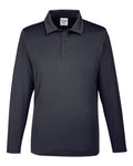 Team 365 Men's Zone Performance Long Sleeve Polo - Black Front
