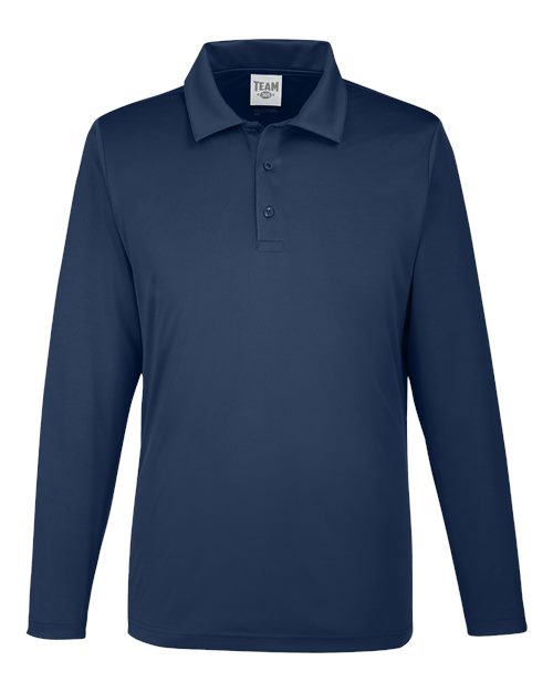 Team 365 Men's Zone Performance Long Sleeve Polo - Sport Dark Navy Front