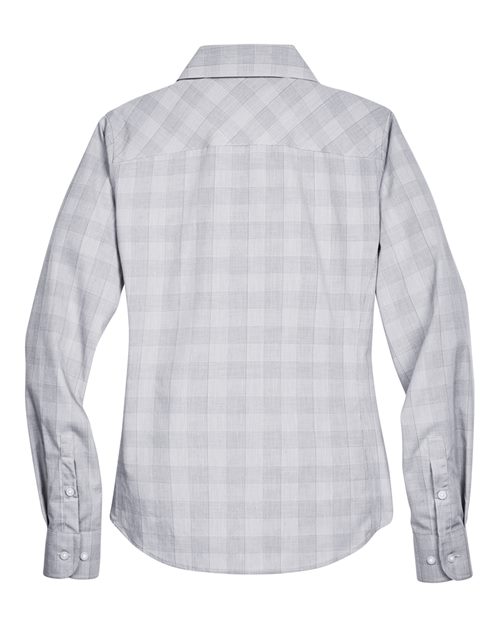 Devon & Jones Women's Crown Collection® Glen Plaid Woven Dress Shirt - Back