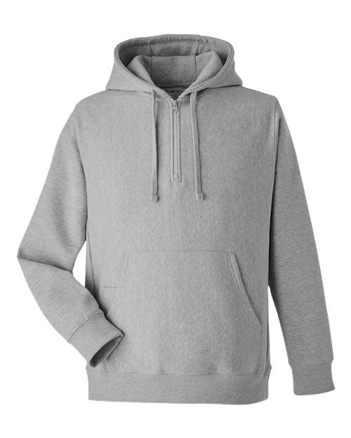 Team 365 Unisex Zone HydroSport™ Heavyweight Quarter-Zip Hooded Sweatshirt - Athletic Heather Front