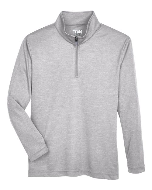 Team 365 Youth Zone Sonic Heather Performance Quarter-Zip Pullover - Athletic Heather Front