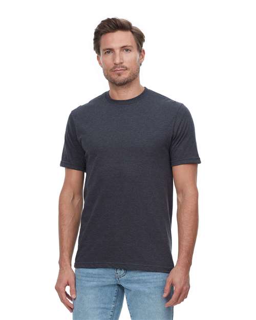 Threadfast Apparel Unisex Epic CVC T-Shirt - Model Front