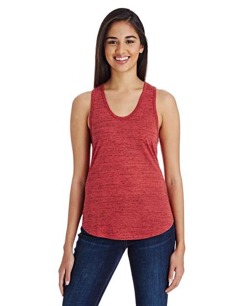 Threadfast Apparel Women's Blizzard Jersey Racer Tank Top - Model Front