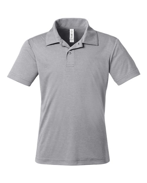 Team 365 Youth Zone Sonic Heather Performance Polo - Athletic Heather Front