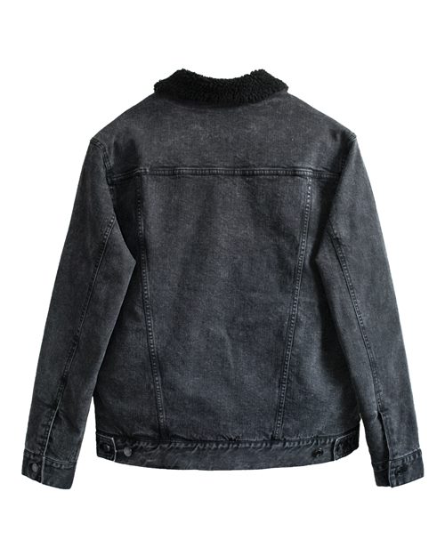 Threadfast Apparel Unisex Sherpa-Lined Denim Jacket - Back