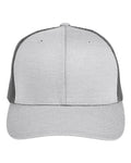 Team 365 Youth Zone Peformance Trucker Cap by Yupoong - Athletic Heather/ Sport Graphite Front