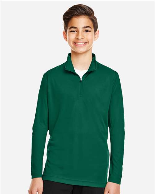Team 365 Youth Zone Performance Quarter-Zip Pullover - Model Front