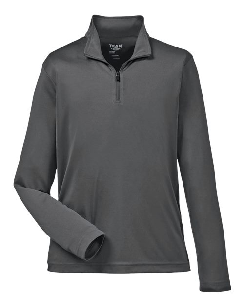 Team 365 Youth Zone Performance Quarter-Zip Pullover - Sport Graphite Front