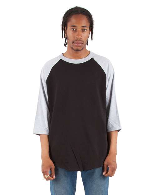 Shaka Wear Unisex Raglan Tee - Model Front
