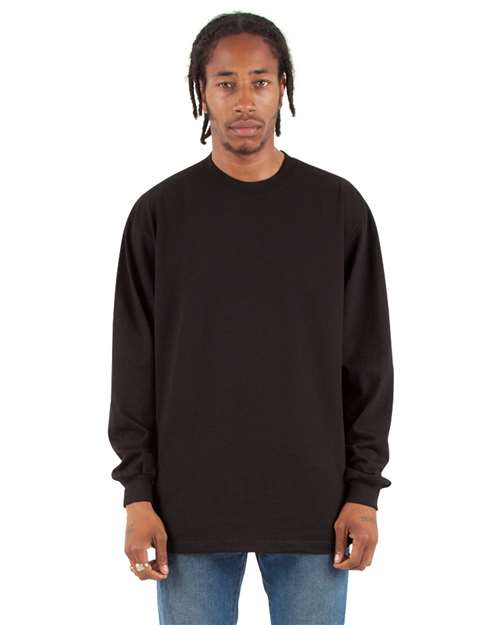 Unisex Max Heavyweight Long Sleeve Tee - Black Front