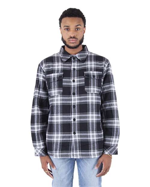 Shaka Wear Unisex Plaid Jacket - Model Front