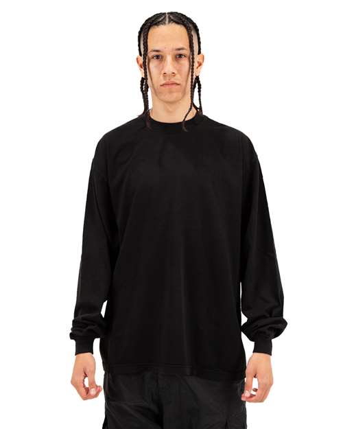 Shaka Wear Unisex Max Heavyweight Garment-Dyed Long Sleeve Tee - Model Front