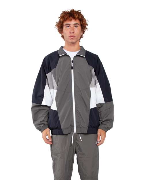 Shaka Wear Unisex Nylon Track Jacket - Model Front
