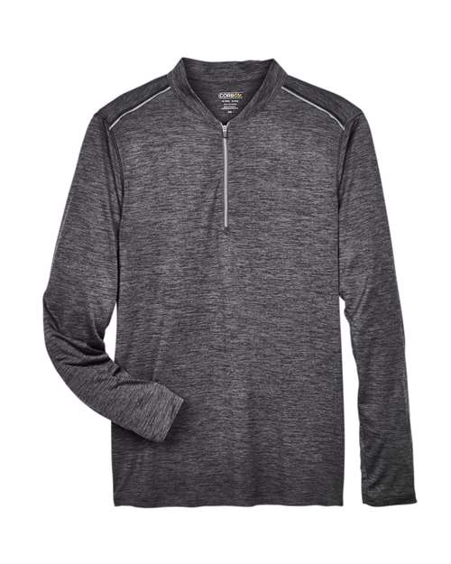 CORE365 Men's Kinetic Performance Quarter-Zip Pullover - Carbon/ Black Front