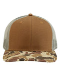 DRI DUCK Ridge Trucker Cap - Saddle/ Duck Camo Front