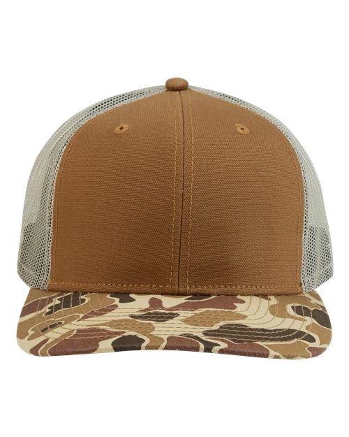 DRI DUCK Ridge Trucker Cap - Saddle/ Duck Camo Front