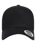 Retro Cotton Blend Snapback Cap - Black Front