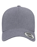 Five-Panel Snapback with Perforated Cap - Heather Grey Front