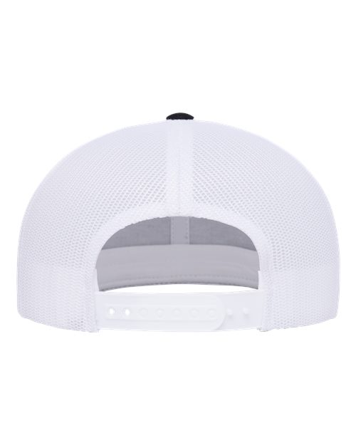 Retro High Profile Trucker Cap - Black/ White Back