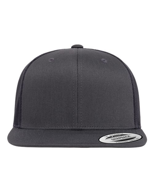 Retro High Profile Trucker Cap - Charcoal Front