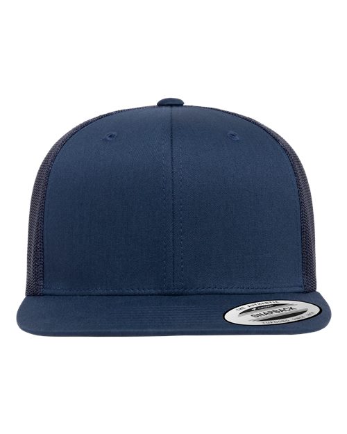 Retro High Profile Trucker Cap - Navy Front